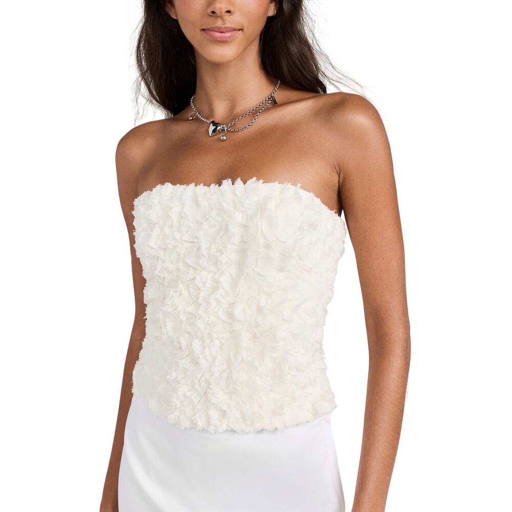 Interior Textured Ecru Sonja Tube Top Size S NWT